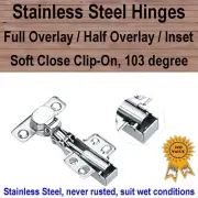 Door Kitchen Cabinet Soft Close Hinge Full /Half Overlay/ Inset -Stainless Steel