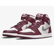 Nike Air Jordan 1 Retro High OG Shoes Bordeaux White Silver 555088-611 Men's NEW
