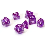 Sirius Dice 7-Set Translucent Resin Purple with White
