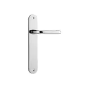 Iver Oslo Lever Door Handle on Oval Backplate Chrome Plated