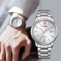 在飛比找PChome24h購物優惠-CITIZEN 星辰 光動能簡約手錶-銀/40mm BM69
