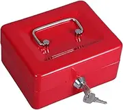 Outanaya Small Lock Box with Key Portable Iron Storage Box for Home Car Secure Money Organizer for Versatile Coin Storage for Documents Medication