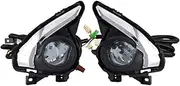 Headlights For Mazda 2 For Demio 2015 2016 2017 Auto Upgrade Front Fog Lamp Set With Wire Switch Halogen Headlight Assembly(Chroming)