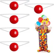 TOYANDONA Clown Costume Accessories 5pcs LED Red Clown Nose, Reindeer Nose Light up Red Nose for Halloween Christmas Costume Party Cosplay Red Nose Clown Nose