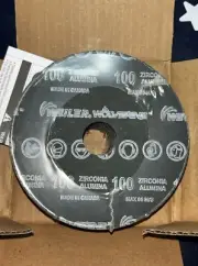 WEILER 4-1/2” Wolverine Zirc Resin Fiber Disc 100Grit 7/8” Arbor Hole 62007 25pc