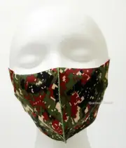 Face Mask Reusable Washable Mouth Mask Military Green Camouflage Print Fashion