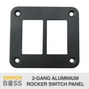 2 GANG ALUMINIUM ALLOY ROCKER TOGGLE GANG SWITCH PANEL- 12V 24V BOAT MARINE 4X4
