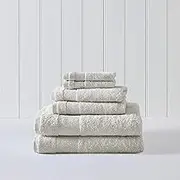 Tommy Bahama- Bath Towels, Absorbent & Fade Resistant Cotton Towel Set, Fashionable Bathroom Decor, Oeko-Tex Certified (Island Retreat Beige, 6 Piece)