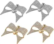 [Baluue] 4pcs Decorative Bow Rhinestone Shoe Clips Detachable Sparkling Charms for High Heels Elegant Accessories for Weddings Prom and Special Occasions Design