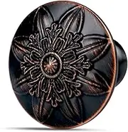Xlroaafs 16 Pack Oil Rubbed Bronze Cabinet Knobs Handles,1-2/5" Round Antique Bronze Knobs for Dresser Drawers Brushed Bronze Dresser Drawer Knobs