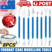 8pcs Decorating Set Fondant Cookie Flower Modelling Tools Paste Kit Cake AU