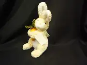 Easter Bunny Rabbit w Carrot 8" Cream Lt Yellow Stuffed Toy