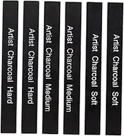 6pcs Charcoal Pastel Compressed Charcoal Rods Compressed Charcoal Sticks Artists Painting Pencils Drawing Charcoal Sticks Charcoal Drawing Soft Medium Hard Carbon Student