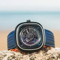 在飛比找PChome24h購物優惠-SEVENFRIDAY 特殊漸層自動上鍊機械錶-藍/45mm