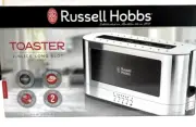 Russell Hobbs Glass Accent Long Toaster Stainless Steel 2-Slice See Through Win