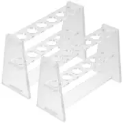 2 Pcs Test Tube Rack Child Pipe Holder Stand Clear Transparent