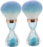 Outanaya 2Pcs Hourglass Shaped Nail Dust Brush Soft Head for Efficient Makeup Nail Art Portable Blush Brush for Gentle Residue Removal