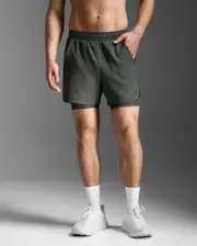 Aero Mesh 2-in-1 5 Inch Short, 2XU, L, Jupiter/Black Reflective, Male