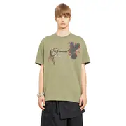 [MAHARISHI] Black Crow White Heron T-Shirt Green