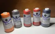SURE LOCK 100% Spun Polyester Thread - Overlock Machines 5 spools-3000 Yds each