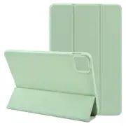 For iPad Pro 13-inch (M4) Case, Tri Foldable PU Leather Flip Cover,Mint Green