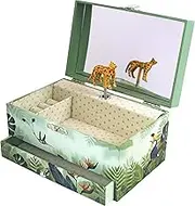 Trousselier Music Box with Drawer, Large Mirror & Ring Holder, Savanne - Jewellery Music Box - Unisex - Kid, Little Kid - Pack of 1