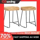 bar stool vintage brown black solid wood industrial 46x38x52cm 7836