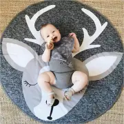 Baby Crawling Rug Kids Children Game Play Mat Soft Cotton Elk Carpet Blanket