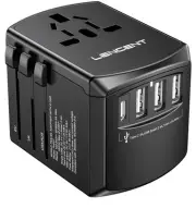 LENCENT Universal Travel Adapter Type-C 3 USB Charger US/UK/EU/AU Plug Converter