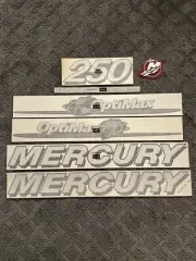 NOS OEM 2006-12 Mercury Marine Quicksilver 250 hp Optimax Globe DFI Decal Set