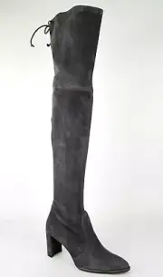 $835 Stuart Weitzman Women's Landmark Slate Suede Over-the-knee Boot
