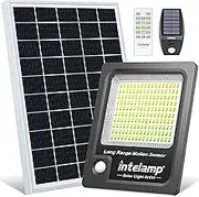 intelamp Outdoor Solar Light with Motion Sensor, 12000mAh 3000lm, Super Bright 170 LED Outdoor Solar Spotlight with Remote Control, Outdoor Solar floodlight with 5m Cable