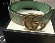 100% Authentic New Gucci Canvas Belt Size 95 Green US 8