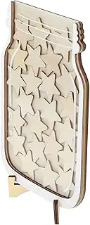 ARTIBETTER 1 Set Wooden Reward Chart Rustic Style Star Jar for Behavior Management Motivational Storage Jar for Classroom Home Use for Positive Reinforcement