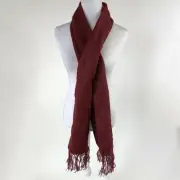 Alpaca CAMARGO Burgundy Fringe Scarf Made In Peru NEW!