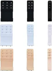 [FIVEGOGO] Bra Extenders (Pack of 9) Bra Extenders 3 Hooks, Bra Extender 2 Hook /1 Hook, Soft Stretchy Comfortable Bra Extension Plus Size, Multi