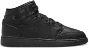 [Nike] Air Jordan 1 Mid GS Black/Black-Black Big Kid Size 6.5