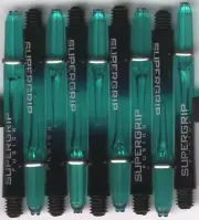 2in. 2ba Black/Jade HARROWS SUPERGRIP FUSION Dart Shafts & Rings: 1 Set of 3