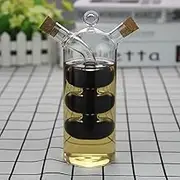 TINGJUNN 350ml oil and vinegar 2 in 1 glass bottle, kitchenware glass oil and vinegar bottle, soy sauce and vinegar bottle