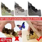 X4 90 Degree Folding Table Leg Brackets Self Lock Foldable Hinge DIY Heavy Load