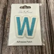 Letter “W” Adhesive Patch 2” Aqua/White
