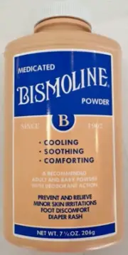 Original Bismoline Medicated Talc Dusting Powder, 7.25-ounce Bottle
