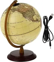 COMNESTBI Retro Terrestrial Globe with Lamp Vintage Tabletop Decoration for Home Office Usb Powered Globe Adornment for Educational Use Curious Explorers
