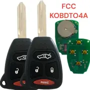 2 Replacement For 2004 - 2009 Dodge Durango Remote Car Key Fob KOBDT04A