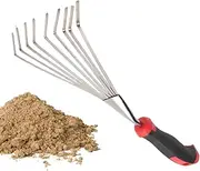 Hand Cultivator | Steel Hand Rake Soil Tiller with Handle | Metal Short Gardening Tool Weeding Heavy Duty Soil Tiller for Backyard Flower Beds Grass
