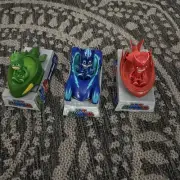 PJ Masks Vehicle Owl Glider And Cat Car And Gekko Mobile Posable Action Figures