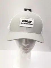 Oakley B1B HDO Patch Trucker Cap Mens Grey White Line Snapback Casual Sports Hat