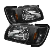 Toyota 01-04 Tacoma Black LED Headlights + Corner Lights 1pc w/ Black Trim (for: Toyota)