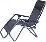 Lightweight Folding Deck Chair Zero Gravity Recliner Lounge Chair Folding Patio Lawn Pool Chair Adjustable Reclining Outdoor Yard Porch Black Sun Lounger Garden Chairs (Color, Size : One Size)
