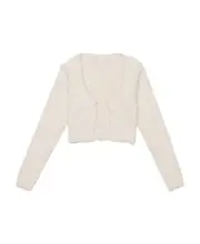 Jacquemus Fluffy Charm Logo Open-Front Cardigan FR40,FR42 White